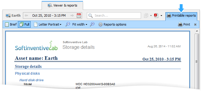 Printable reports - Softinventive Lab Documentation